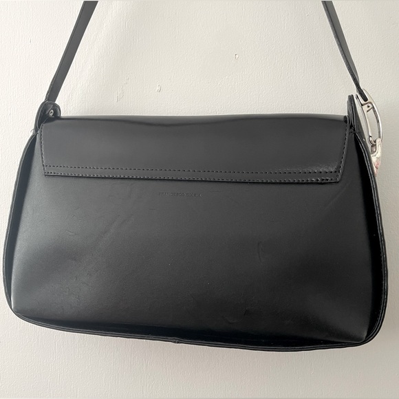 Francesco Biasia Classic Corporate Core Black Leather Structured Handbag Purse - Picture 7 of 16